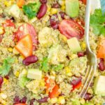 Southwest quinoa salad pinnable image.